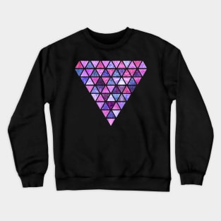 Berry Purples - Triangle Patchwork Pattern Crewneck Sweatshirt